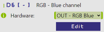 Peripheral menu - Blue RGB channel